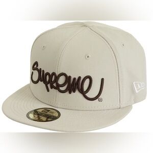 Supreme Tan Cap with Brown Logo